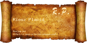 Riesz Placid névjegykártya